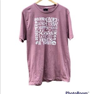 JESUS GRAPHIC tee Shirt Savior Easter Dusty Rose Size large